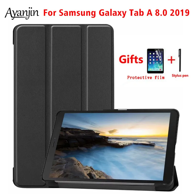 Чехол для Samsung Galaxy Tab A 8 0 2019 тонкий умный флип чехол из искусственной кожи с