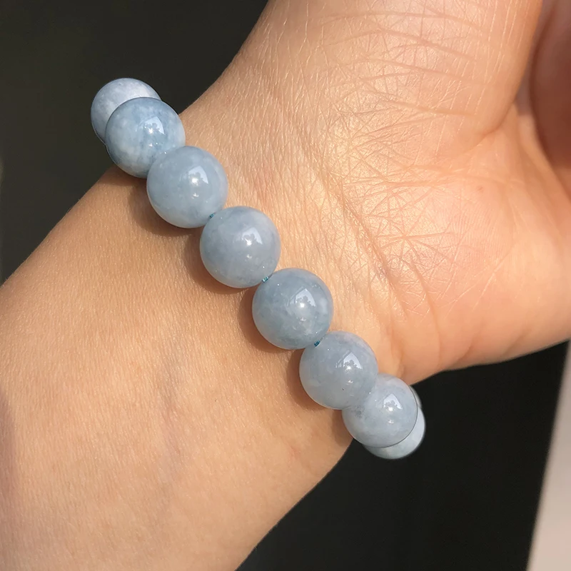 Круглые бусины аквамаринового лепидолита из натурального камня свободные