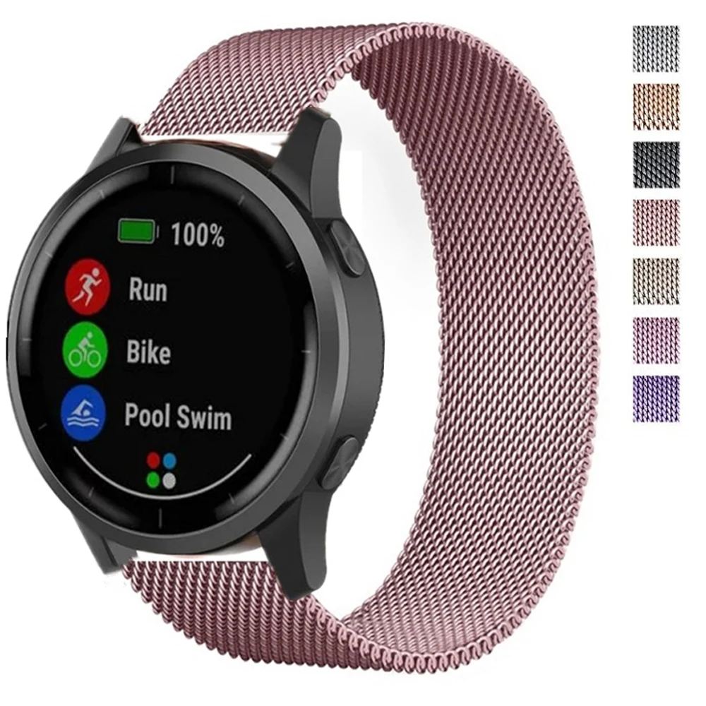 

18MM 20MM 22MM Strap For Garmin Vivoactive 3 4 4S Smart Watch Bands Magnetic Loop Wristband Straps For Venu 2 2S SQ Music Correa