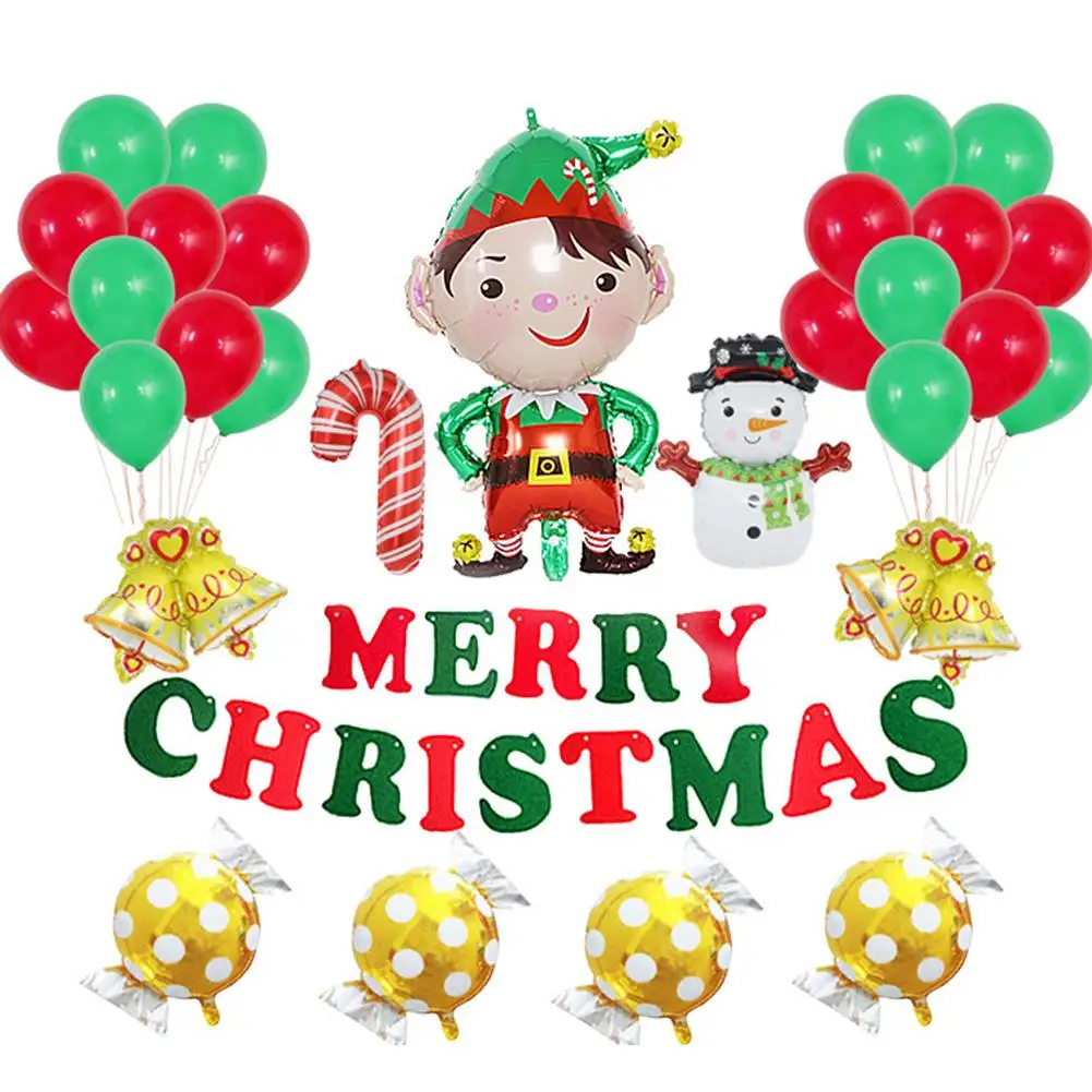 Рождественские шары Набор Санта Клаус Рождественская елка Снеговик Алюминиевая