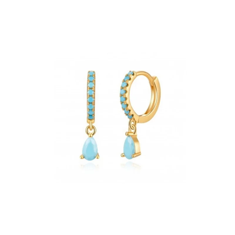 ROXI Bohemia Turquoise Stone Stud Earrings for Women Girls Flower Star Piercing 925 Sterling Silver Jewelry Pendientes | Украшения и