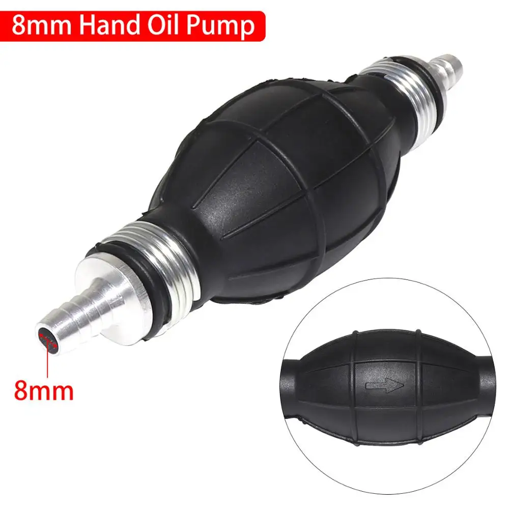 1PCS Manual Fuel Pump 8MM Rubber Hand Fuel Pump Primer Bulb Fuels Used For Cars Ship Boat Marine Diesel Gas Petrol Engine Oil