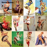 diamond painting cross stitch kits pin girls sexy long skirt archery pictures of rhinestones full square round drill home decor