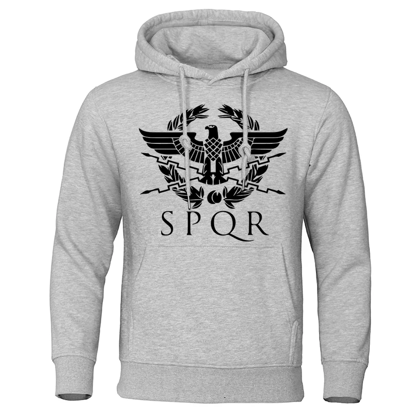 Spqr Римский спортивный костюм-Гладиатор Императорский осенний мужской модный худи Повседневный стиль толстовки Harajuku пуловер уличная орла Топы - Цвет: gray 1