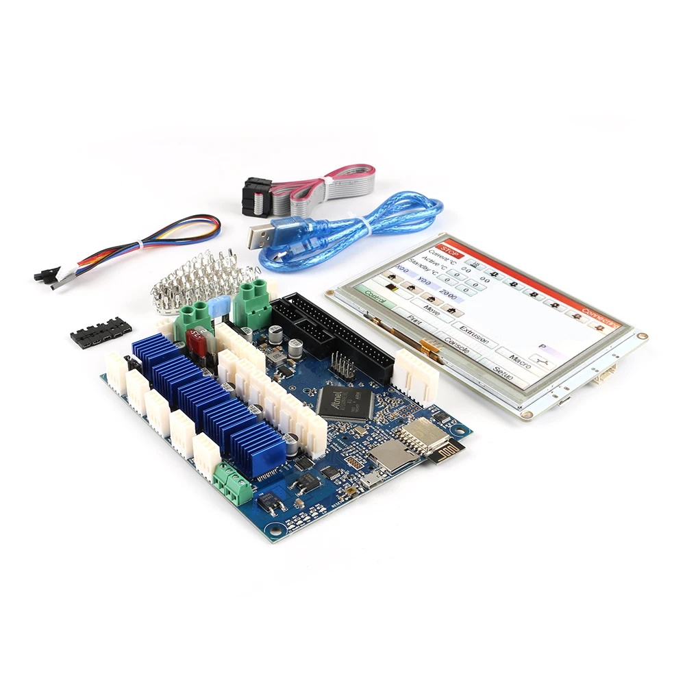 Клон новейший дуэт 2 Wifi V1.04 DuetWifi Advanced 32 бит электроника с 5 ''5 дюймов PanelDue 5i интегрированный Paneldue сенсорный экран