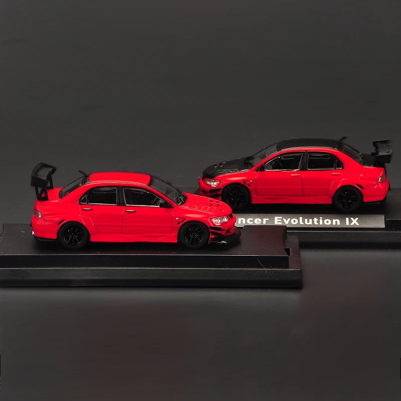 Тайм Модель 1/64 EVO Lancer Evolution IX Широкое тело Производительность Гоночная модель машинки из литого металла 1:64 Спортивный автомобиль GT с кейсом.