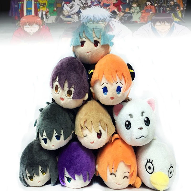Mu&ntilde;eco de peluche de Gintama, mu&ntilde;eco de algod&oacute;n de 8,5 Cm, Mochi MACOM Sakata Gintoki Kagura Shinpachi Toushirou Hijikata, mu&ntilde;eco colgante, regalo-0