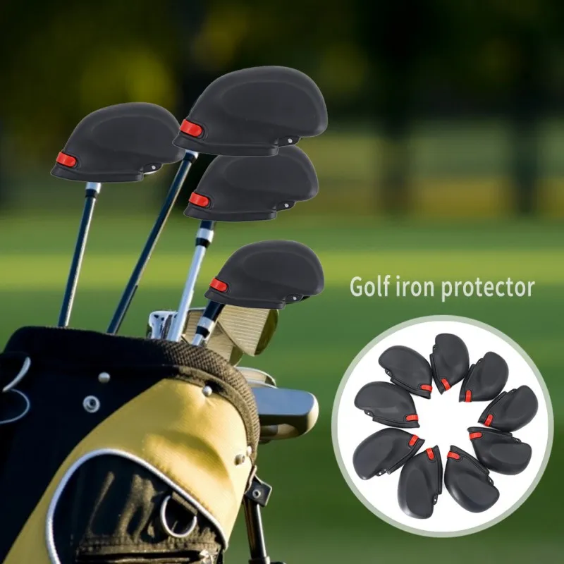 

9PCS Dust-proof Golf Iron Headcover Golf irons Covers Protector With Rubber Rope Durable PVC Golf Accessories