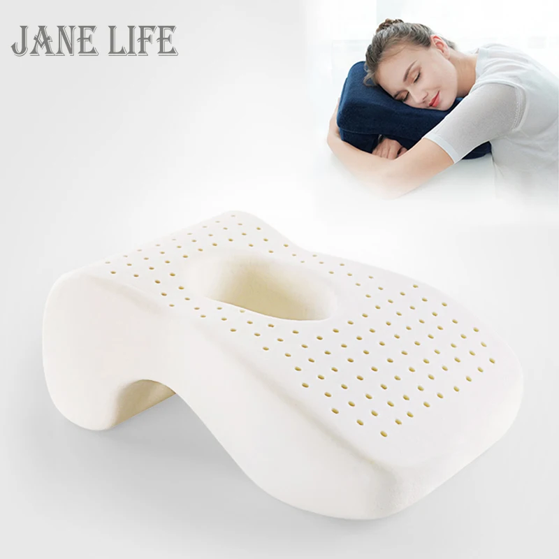 

Thailand Natural Latex Nap Pillow For Sleeping Travel Pillow Orthopedic Student Desk Nap Cushion Support Headrest Rest Break