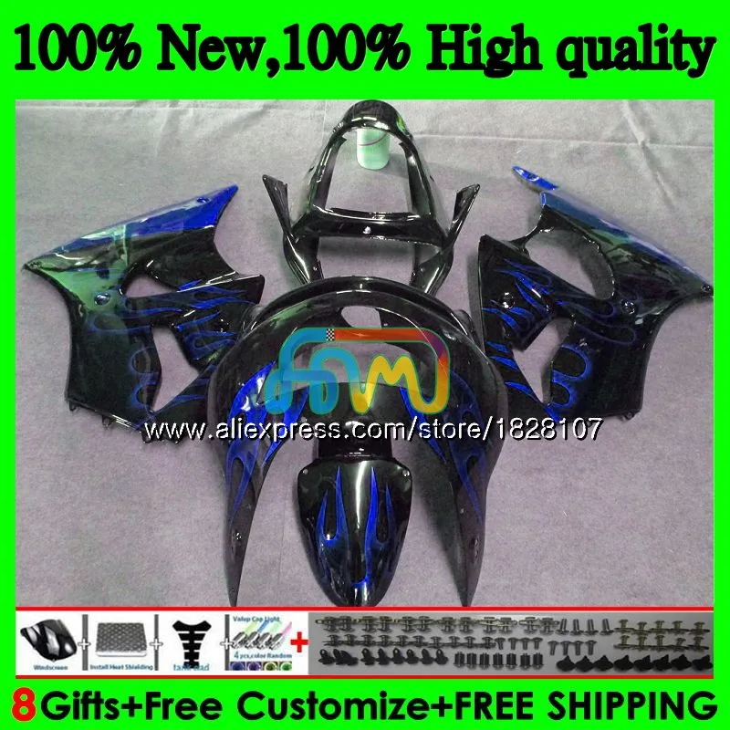 

Body For KAWASAKI ZX-6R 6 R ZX-636 ZX600 600CC ZX6R 98 99 28BS.101 ZX636 ZX600CC ZX 636 6R 98 Blue flames 99 1998 1999 Fairings