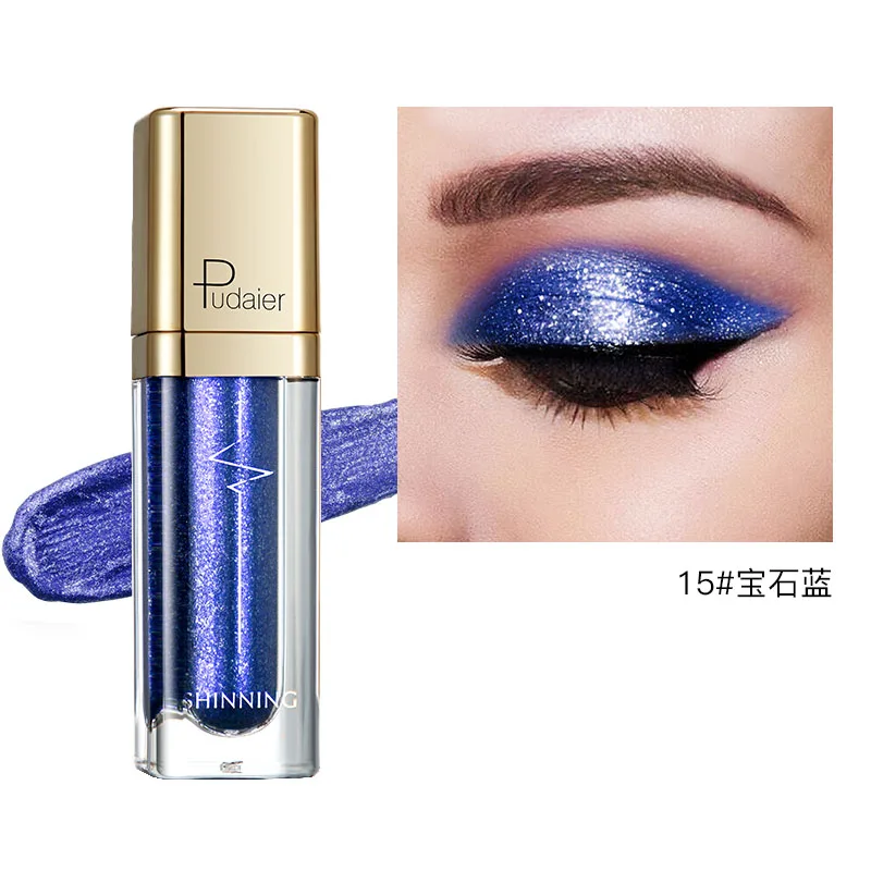 Pudaier блеск жидкие тени для век алмаз одиночные мерцающие губы глаза макияж крем