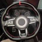 Чехол рулевого колеса автомобиля прошитая вручную искусственная кожа для Volkswagen Golf 7 GTI Golf R MK7 VW Polo GTI Scirocco 2015 2016