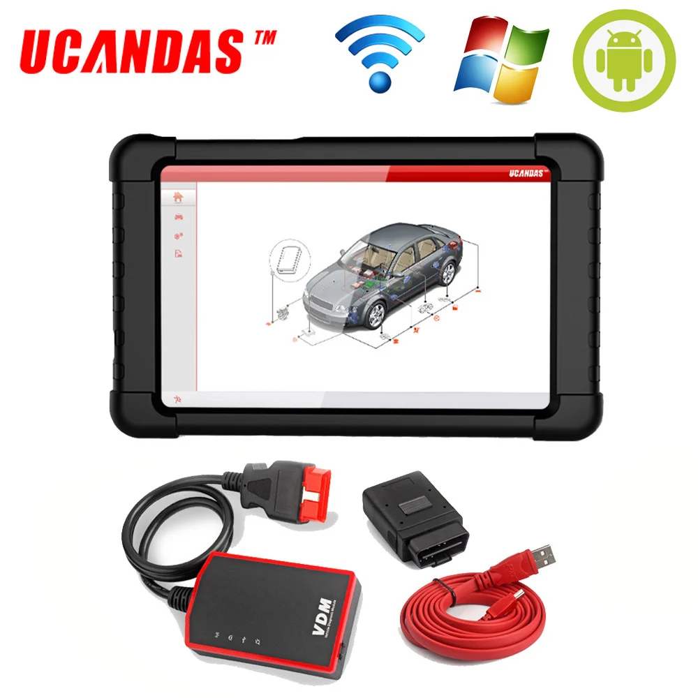 UCANDAS ВДМ 4,5 V OBD 2 Автомобильный сканер WiFi профессиональный авто полный Системы многоязычные OBD2 OBD II автомобильный диагностический инструмент