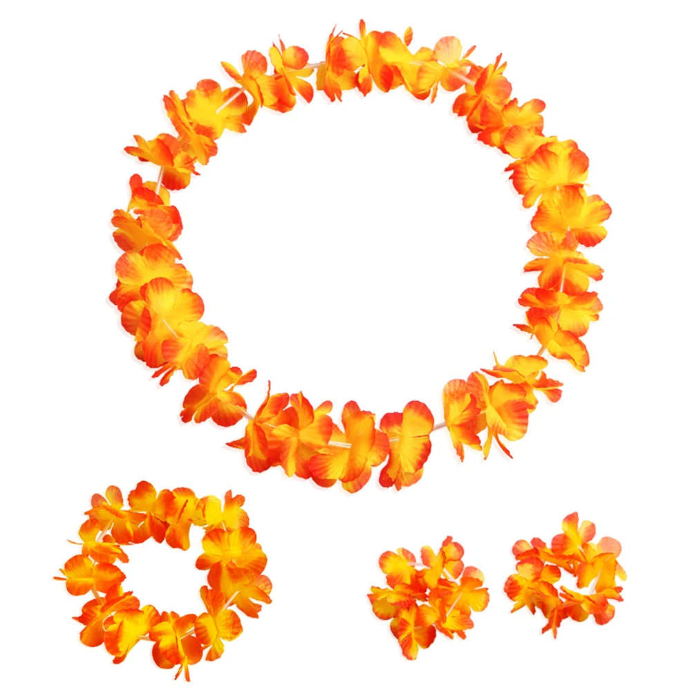 4 шт. гавайское ожерелье повязка на голову браслеты гирлянда праздник украшение