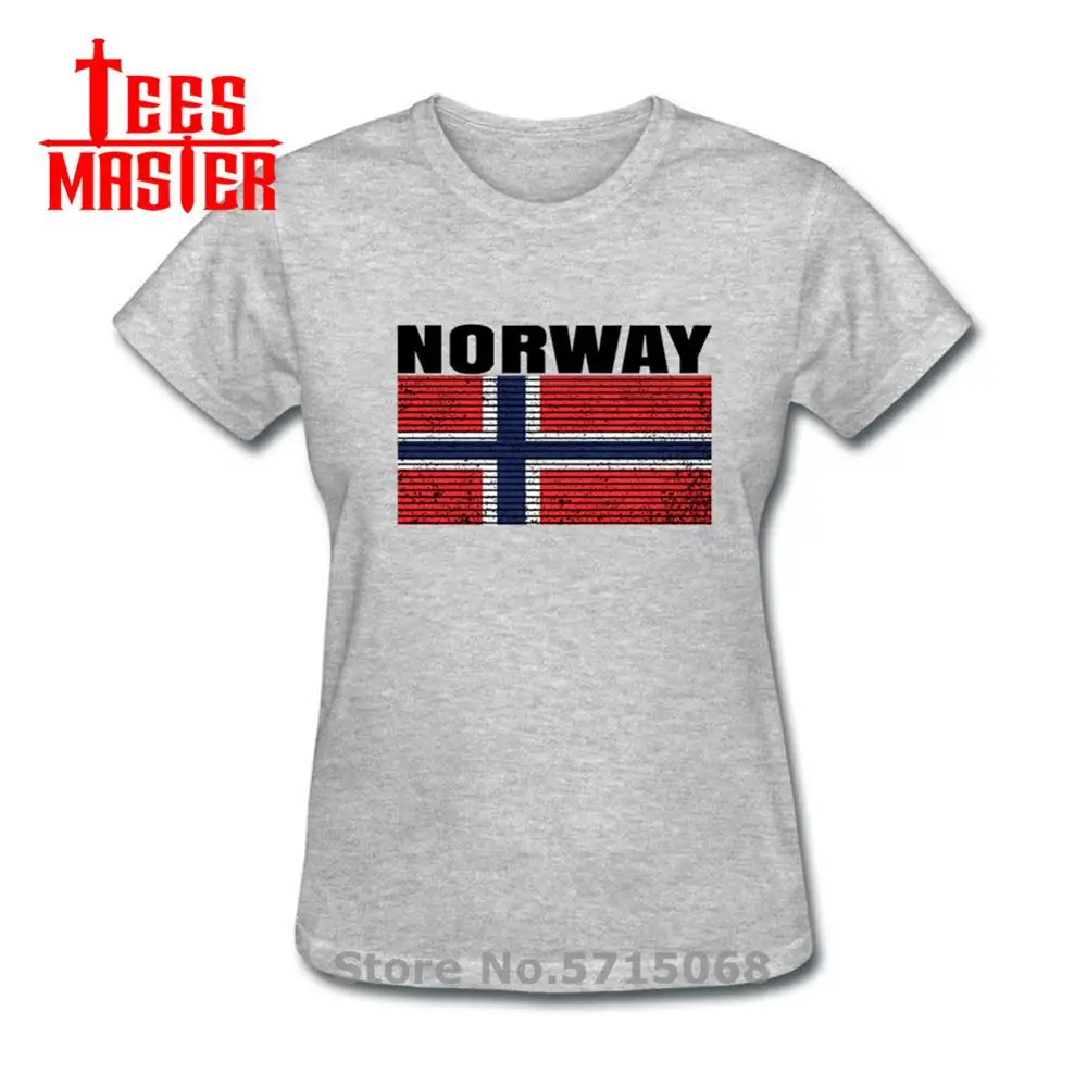 Винтажная футболка с норвежским флагом модная мужская и женская короткими