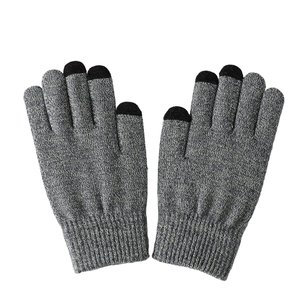 

Winter Men Knitted Gloves Touch Screen High Quality Male Mitten Thicken Warm Wool Cashmere Solid Men Business Gloves Autumn