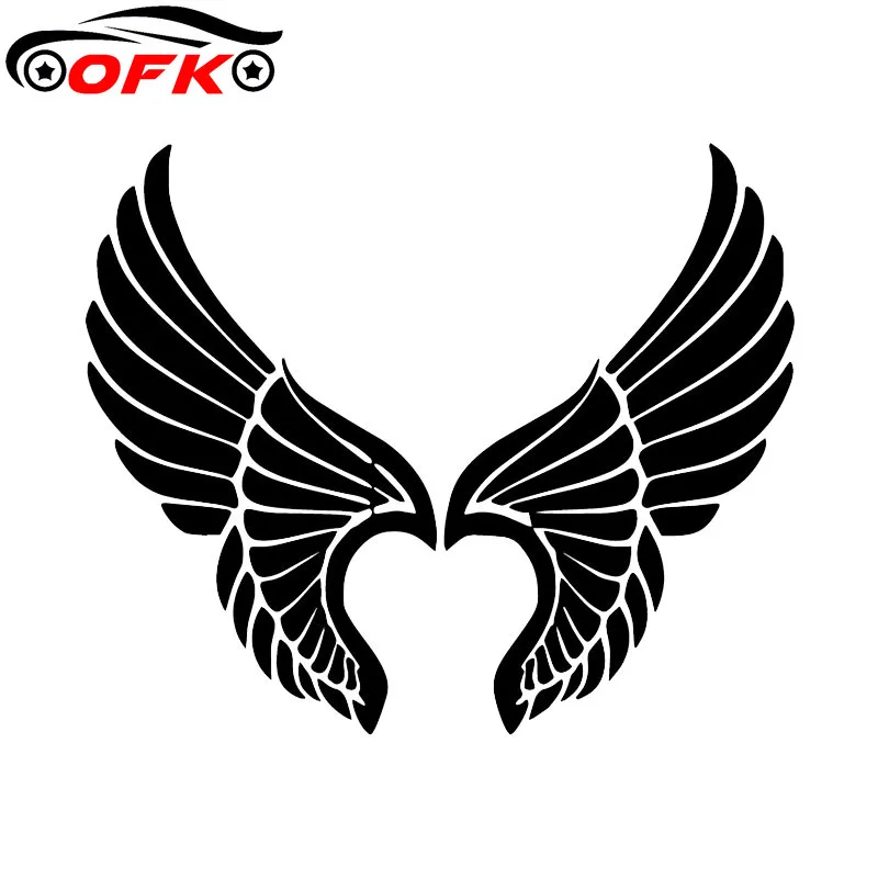 

Angel Wings Personality Cartoon Car Sticker Trunk Decoraiton Decal To Cover Scratches Sunscreen Waterproof PVC.17.4X14.5CM
