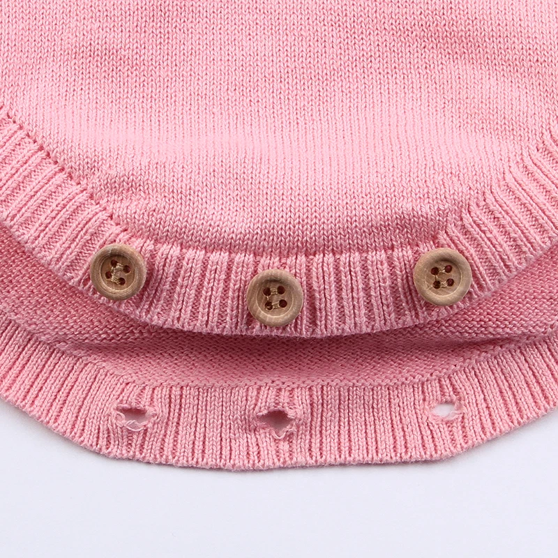 

Autumn Infant Baby Girls Short Sleeve Knitted Cartoon Animal Print Rompers Kids Boys Bodysuit Jumpsuit
