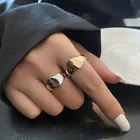 Гладкие регулируемые золотистые кольца для женщин, обручальные кольца, дизайнерские украшения для вечеринки в стиле хип-хоп, женские кольца в эстетике