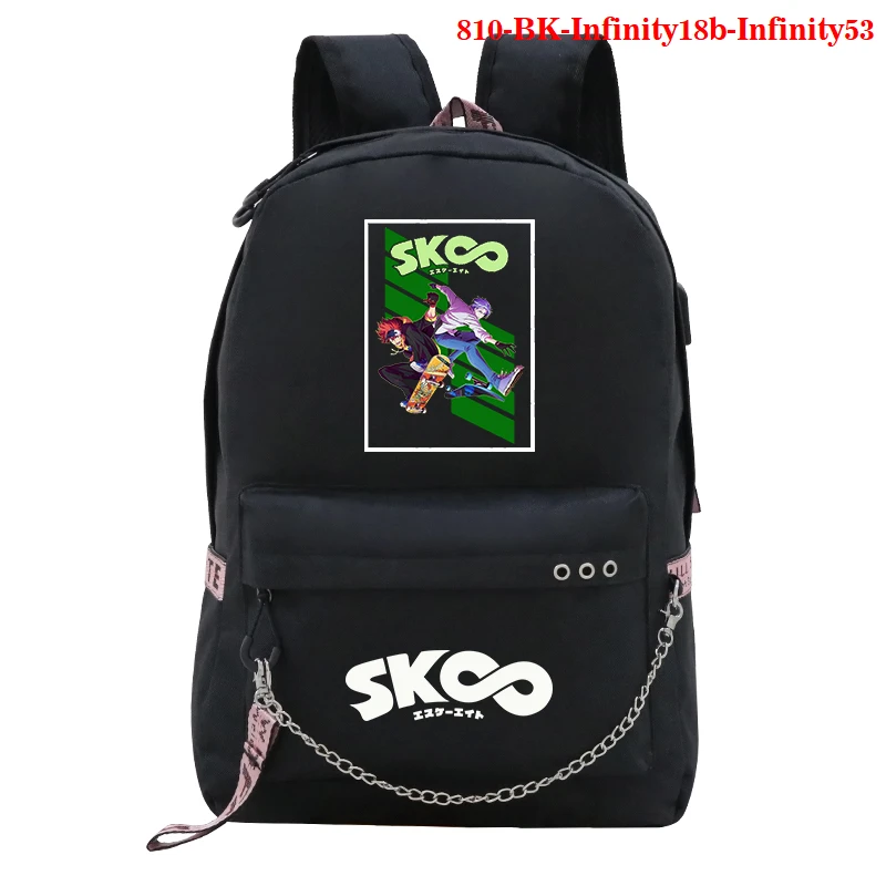 

New Boys Girls Backpack Print SK8 The Infinity Teenager Cosplay USB Charge Daypack Bag Dropshipping Travel Bag School Laptop Bag