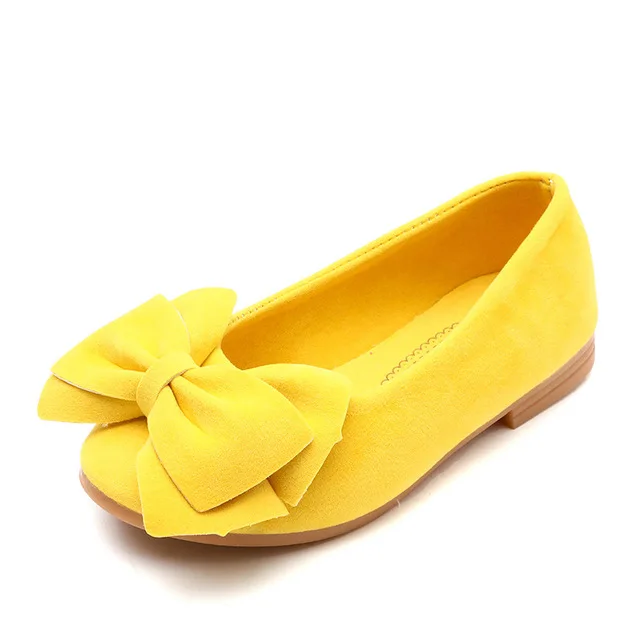 

New Bow Princess Shoes Fashion Trend Single Shoes Comfortable Wear-Resistant Slip On Solid Shoes For Girl