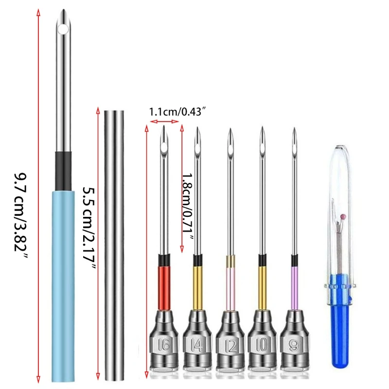 

Embroidery Pen Stainless Steel Punch Needle Set Crochet Knitting Seam Ripper DIY Cross Stitch Sewing Tools