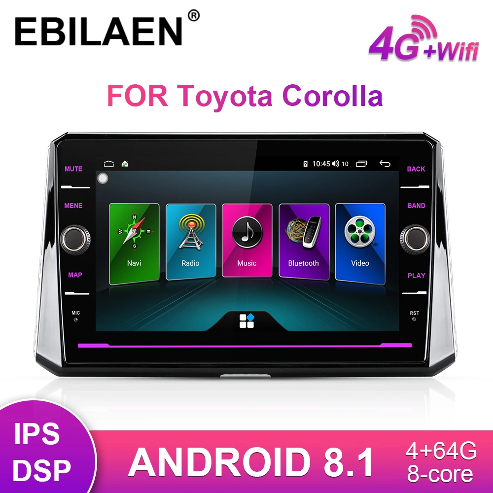 Автомобильный мультимедийный плеер EBILAEN для Toyota Corolla 2019 2Din Android 8 1 Авторадио GPS
