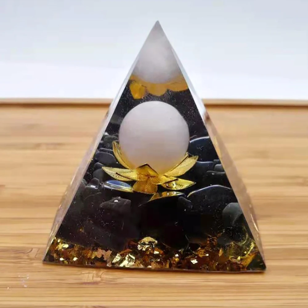 

Ogan 3D Rune Pyramid Decoration Chakra Orgonite Pyramids Orgone Energy Healing Meditation Orgone Home Office Decor