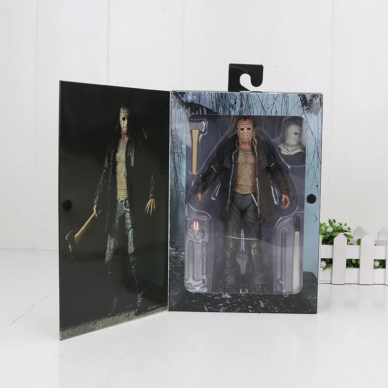 new mask box Пятница 13-я последняя часть конечная часть 4 Джейсон Вурхиз ПВХ фигурка Gme 3D Freddy VS Джейсон фигурка модель - Цвет: new mask box