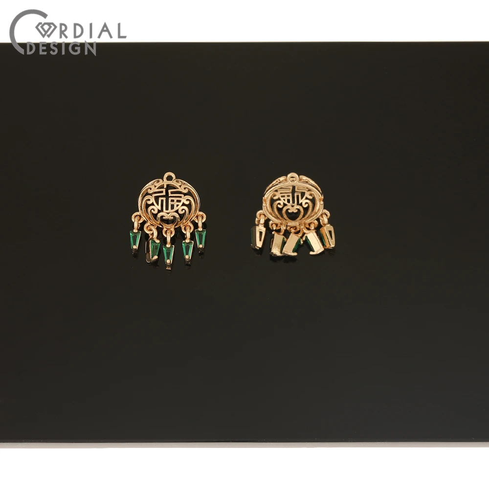 

Cordial Design 50Pcs 14*19MM Jewelry Accessories/Hand Made/DIY Pendant/Earrings Making/Jewelry Findings & Components/CZ Charms