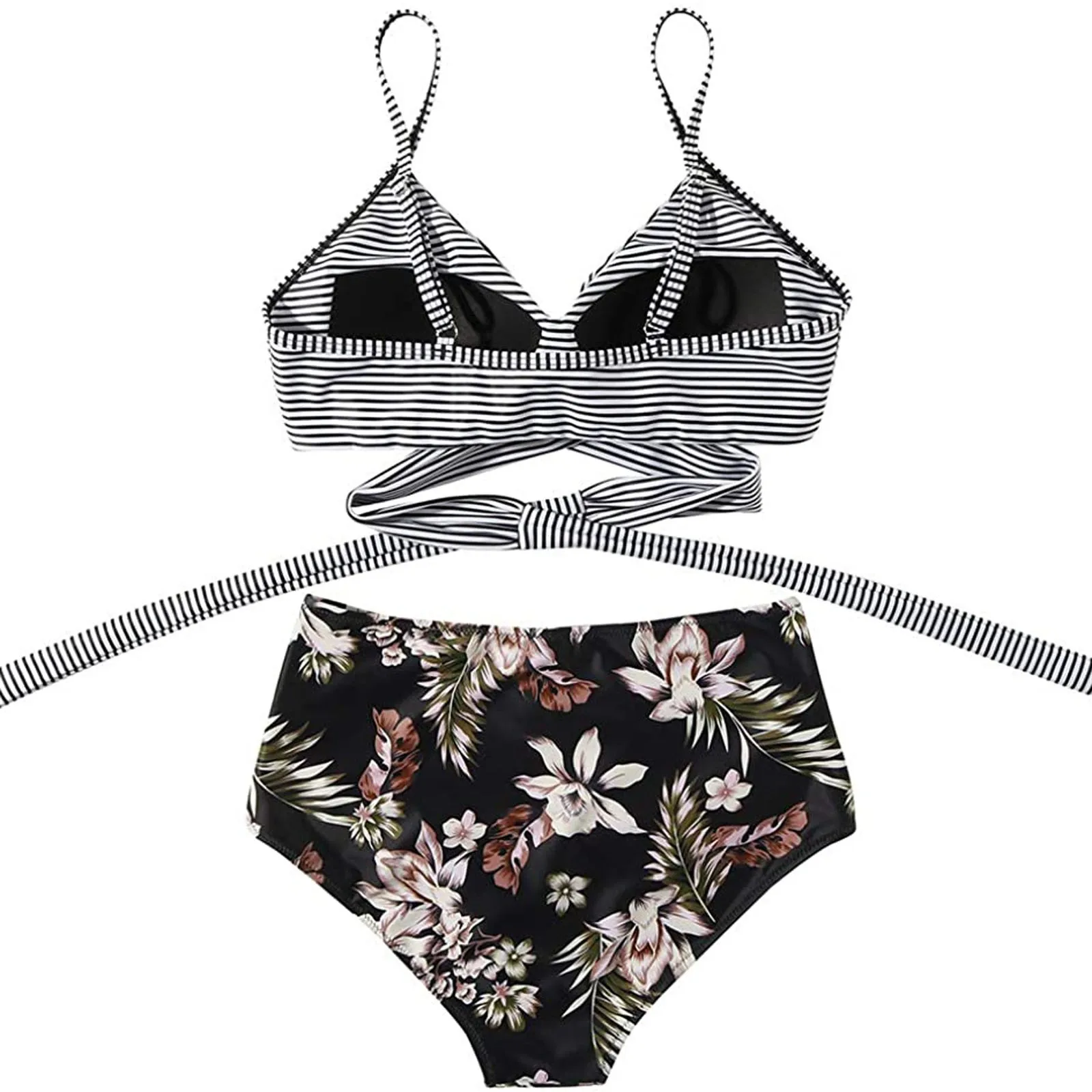 

Sexy High Waist Bikini 2020 Halter Plus Size Swimwear Fashion Women's Summer Sexy Tie-Dye Split Two-Piece Halter Bikini Swimsuit