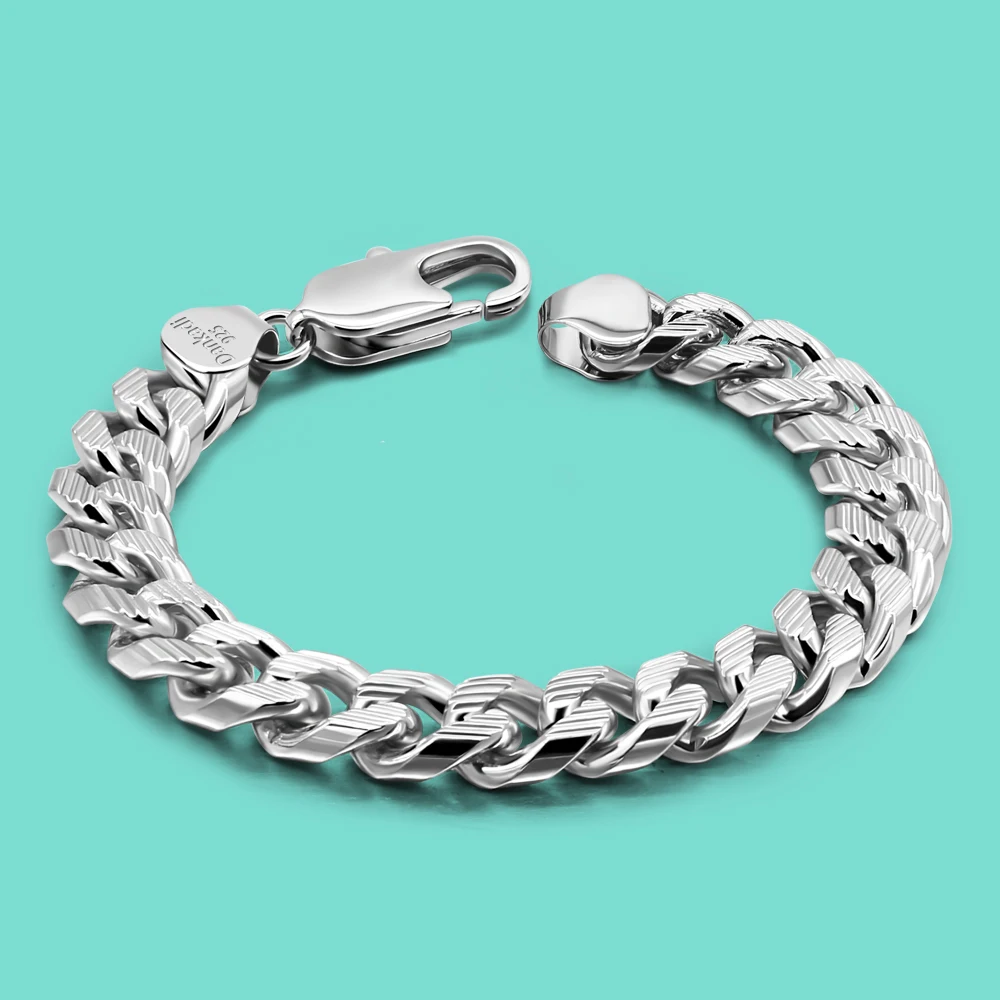 Браслет мужской из серебра 925 пробы 10 мм в стиле хип хоп|bracelet silver sterling 925|sterling boxsilver