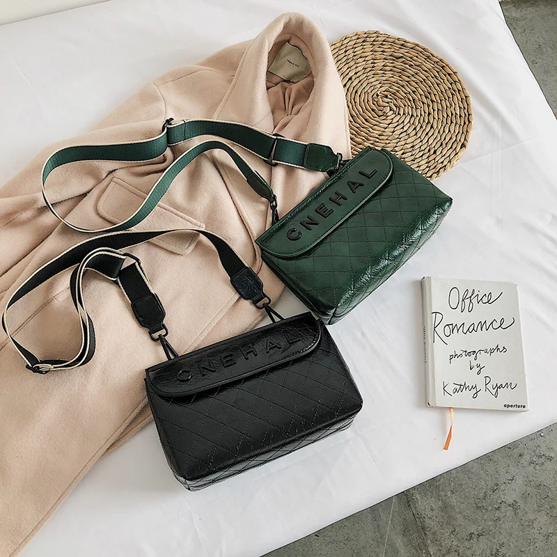 Lozenge модные сумки высокое качество кожа женские милая девушка широкий ремень