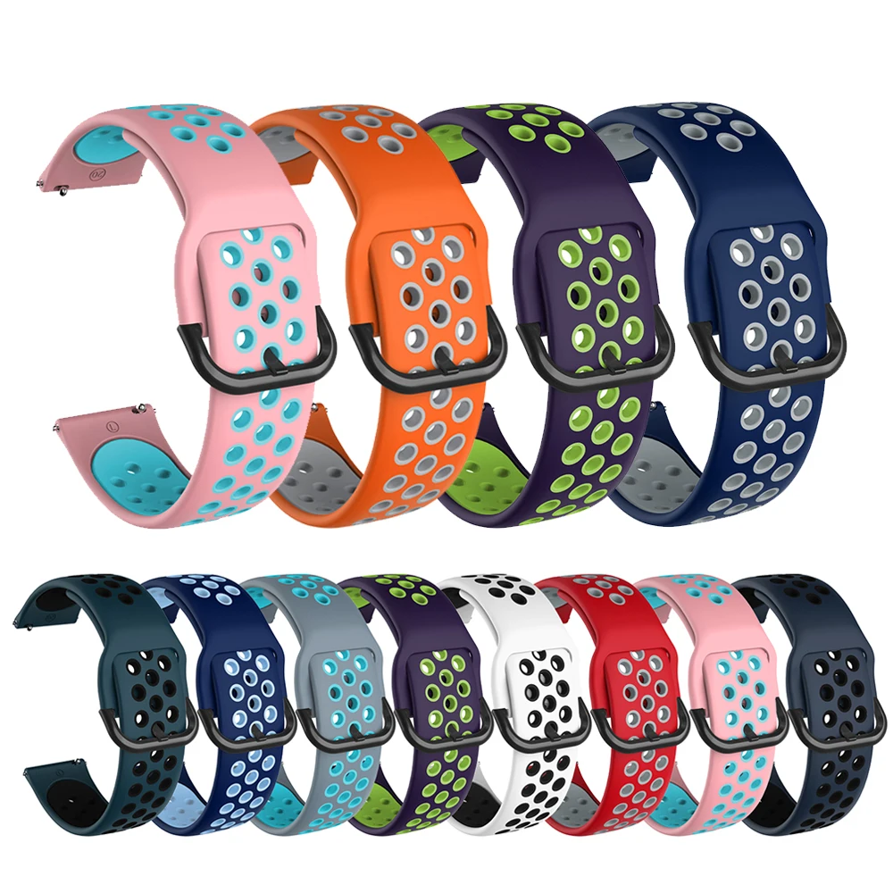 

20mm 22mm Silicone Strap for Samsung Galaxy Watch 42m 46mm Watch 3 41mm 45mm Band Active 2 Gear S2 S3 Huawei Watch gt 2 Bracelet