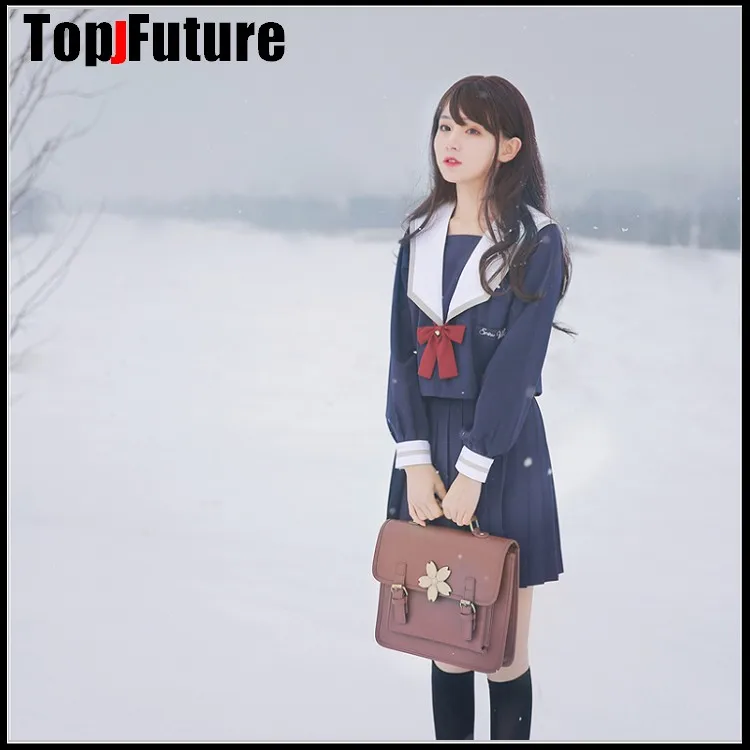 Белоснежная школьная форма униформа для девочек костюм учеников морского флота