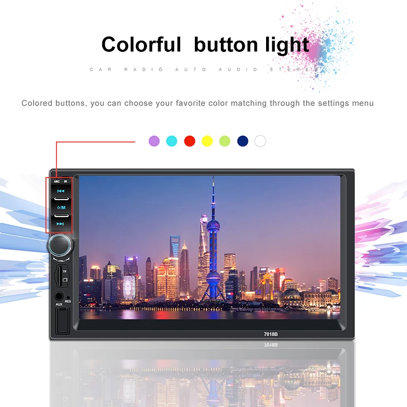 Автомагнитола 2DIN с сенсорным экраном 7 дюймов MP5-плеер Bluetooth сабвуфером камерой