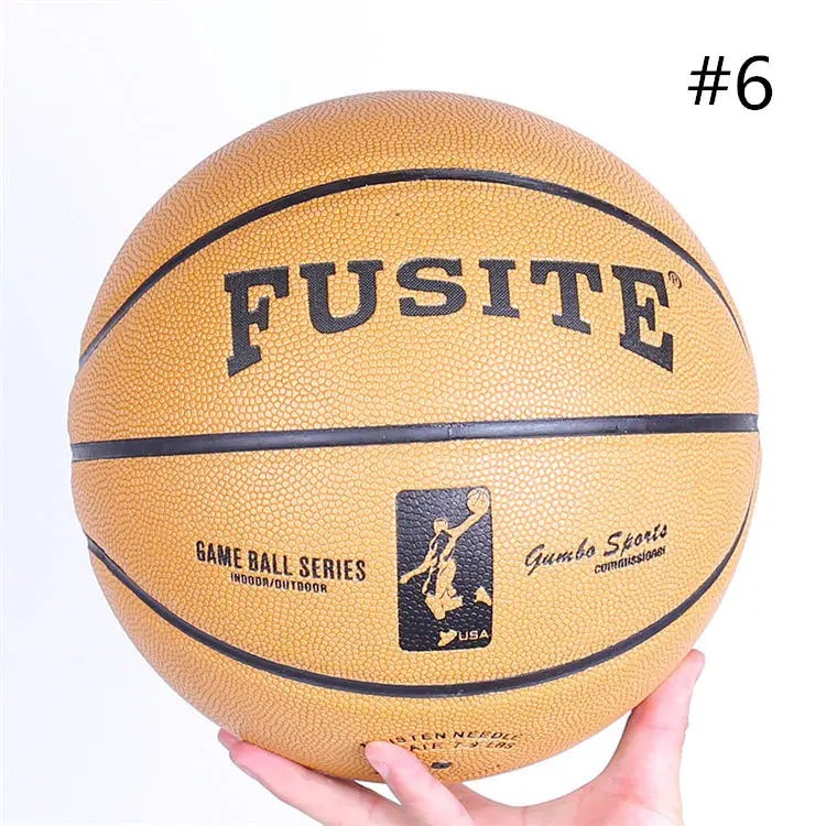 Yellow SIZE 6 Стандартный размер#5/#6#7 PU баскетбол износостойкий влагопоглощающий нескользящий Профессиональный тренировочный Баскетбол - Цвет: Yellow SIZE 6