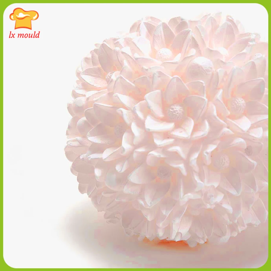 Круглая силиконовая форма для свечей 3D цветочных шариков|candle silicone mold|silicone mold