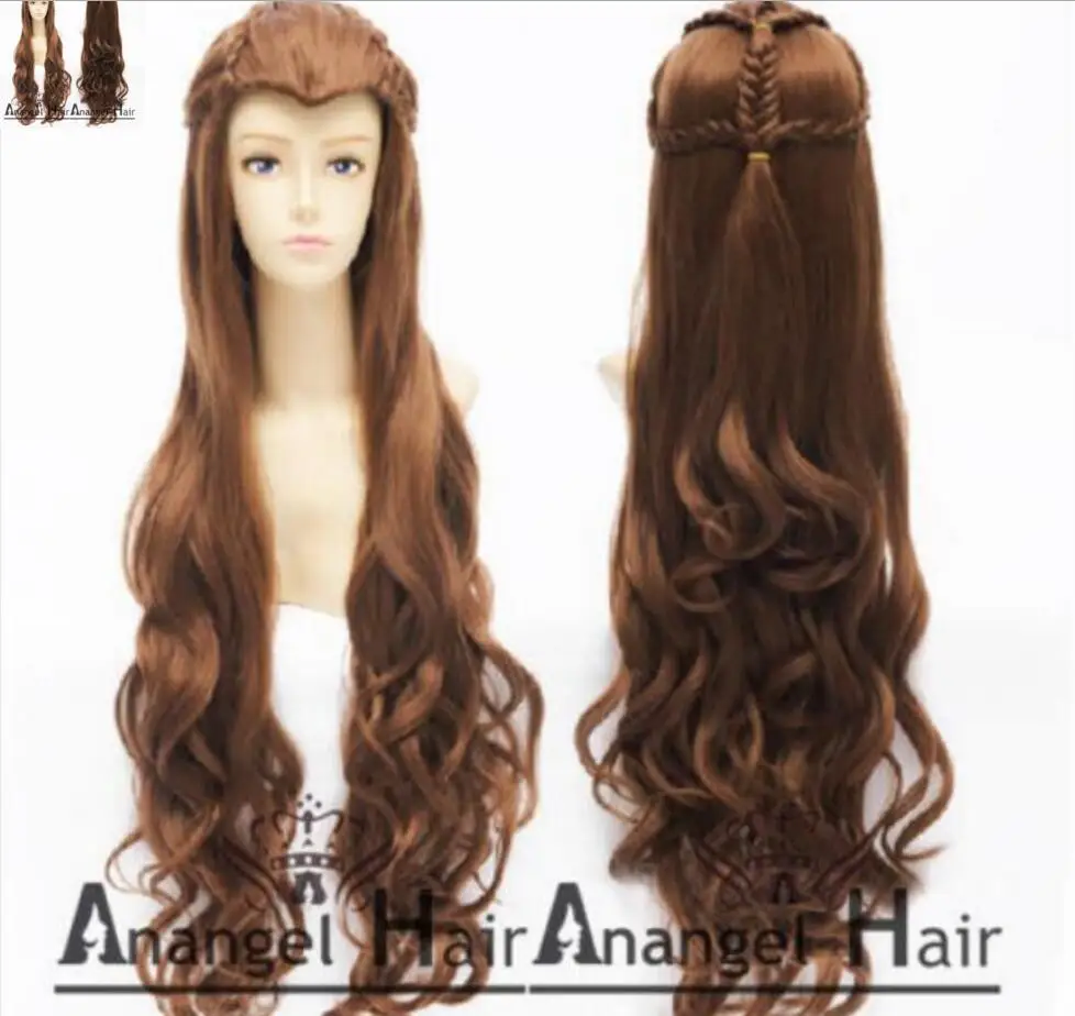 Бесплатная доставка парик из волос Хоббита эльфа тавриэль волнистые коричневые