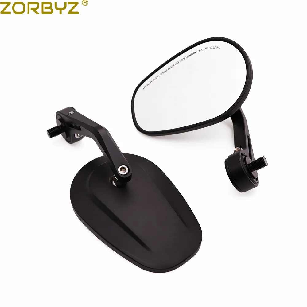 ZORBYZ мотоциклетное черное алюминиевое овальное боковое зеркало на руль 10 мм болт