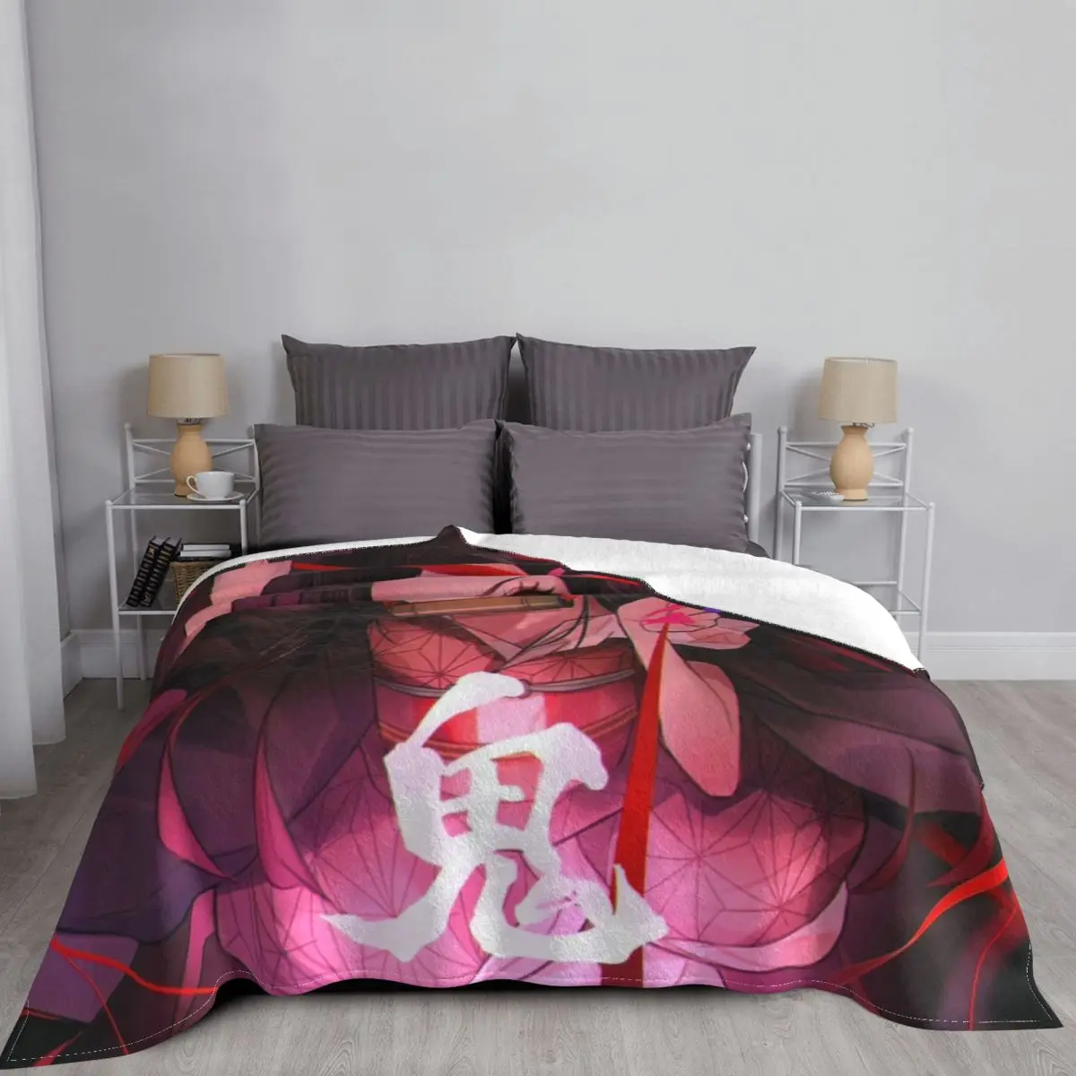 

Nezuko Kimetsu No Yaiba Blanket Demon Slayer Kimetsu Anime Warm Plush Soft Fleece Throw Blanket Sofa Bedspread Quilt Bedroom