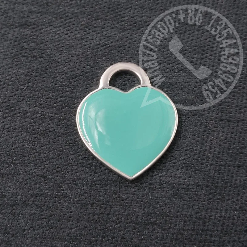 

Original 1:1 Sterling Silver Tif Pendant High Quality Fashion Enamel Heart Necklace Pendant Ladies Exquisite Luxury Jewelry Gift