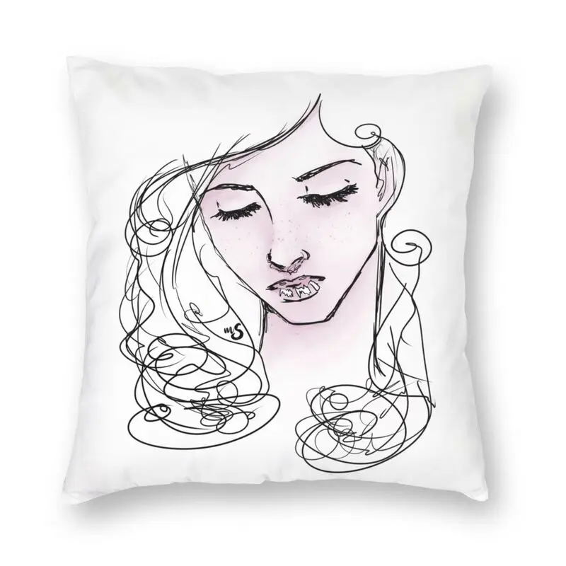 

Абстрактный минималистский эмоциональный чехол для подушки линия художественные Румяна Женская иллюстрация Чехол для диванной подушки Че...