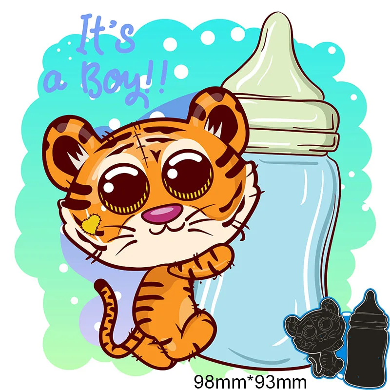 

Metal Cutting Dies Tiger baby new for decor card DIY Scrapbooking stencil Paper Album template Dies 98*93mm