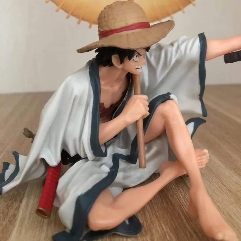 Один кусок фигурки GK кимоно Обезьяна D Луффи Аниме экшн 13 см ПВХ Модель соломенная