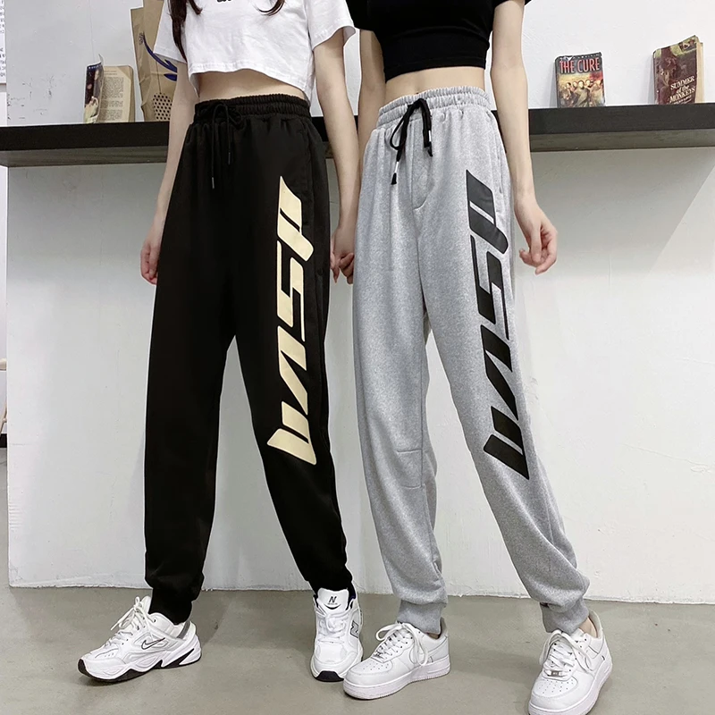

Trendy street sports pants women's 2021 spring and summer thin Korean loose rope slim corset casual Harem Pants