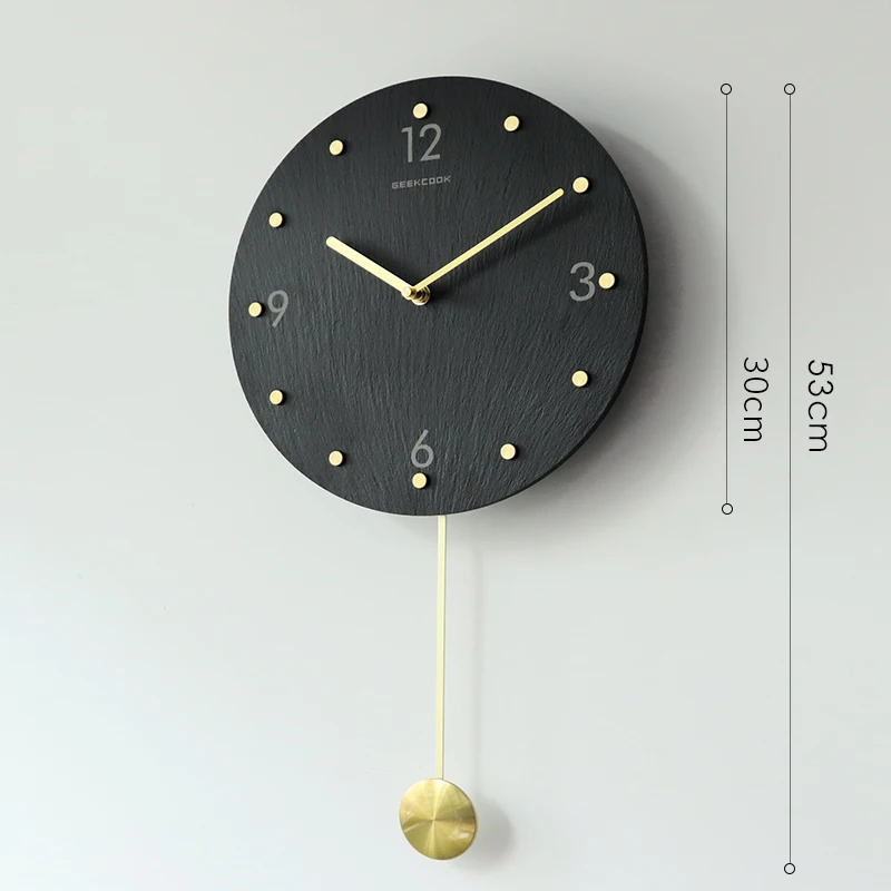 

Large Modern Wall Clock Wood Silent Living Room Creative Luxury Swing Clock Hanging Watch Home Decorative Duvar Saati Gift FZ591