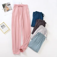 freshing summer modal womens sleep bottoms spring and summer thin loose leisure large size solid color home pants