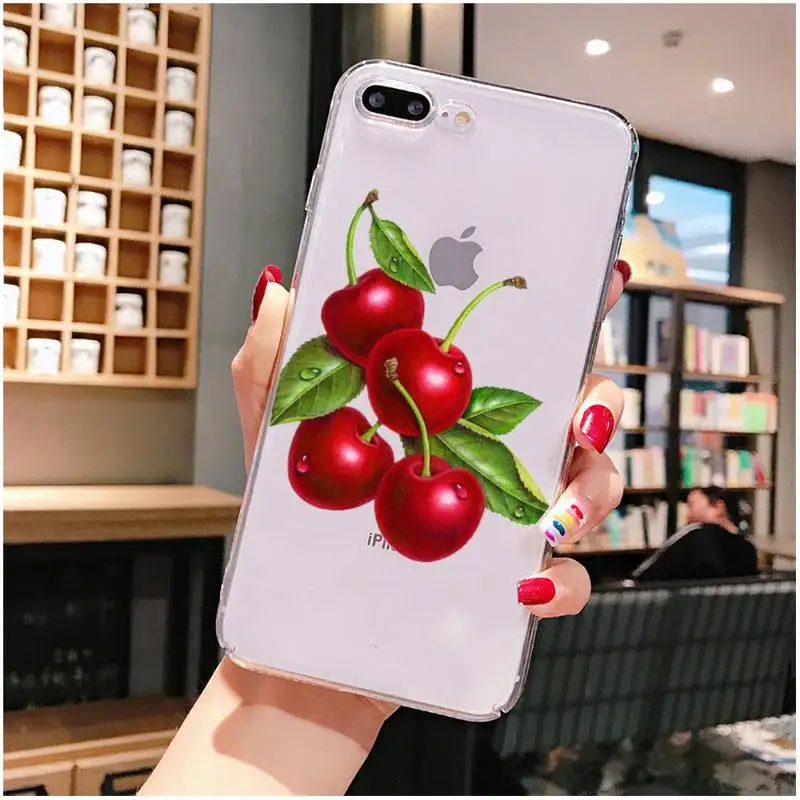 

Cherry Phone Case For iPhone X XS MAX 6 6s 7 7plus 8 8Plus 5 5S SE 2020 XR 11 11pro max Clear funda Cover
