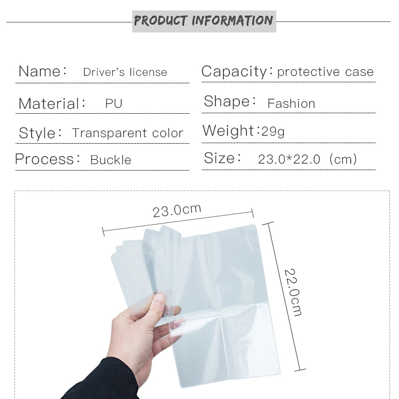 

Transparent Driver License Inner Membrane Bag Auto Documents Cover Bag Storage Bags Light Film Card Holder License Inner Film